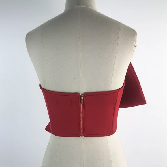 NWT Luxury Feminine Red Bow Summer Crop Top S: Small - Picture 7 of 9